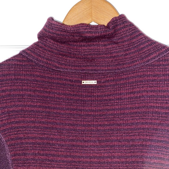prAna Kelland Sweater Dress Wool Blend Mock Neck Women’s Burgundy - Picture 5 of 6